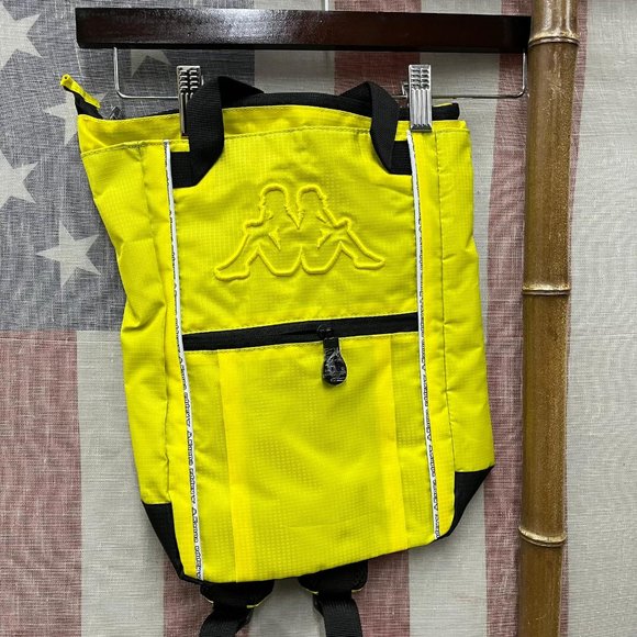 Kappa Signages Kappa | Bags | Nwt Kappa Logo Tape Butu Yellow Backpack Black Trim ...